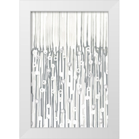 Silver Rain I White Modern Wood Framed Art Print by Lam, Vanna
