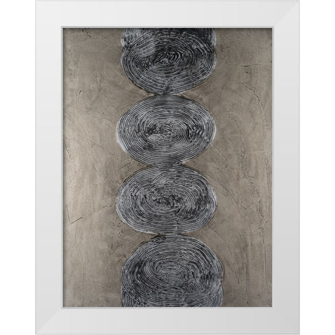 Stacked Halos III White Modern Wood Framed Art Print by Willett, Michael
