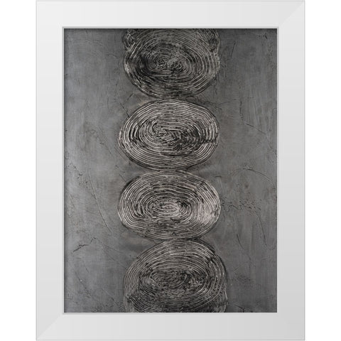 Stacked Halos IV White Modern Wood Framed Art Print by Willett, Michael