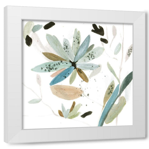 Minty Garden I White Modern Wood Framed Art Print by Wang, Melissa