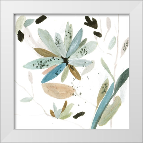 Minty Garden I White Modern Wood Framed Art Print by Wang, Melissa