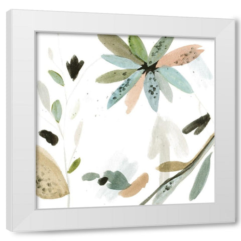 Minty Garden III White Modern Wood Framed Art Print by Wang, Melissa