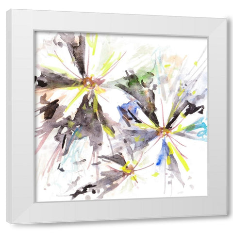 Glorious Flowers II White Modern Wood Framed Art Print by Wang, Melissa