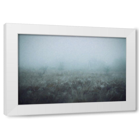 Blue Mist White Modern Wood Framed Art Print by Curinga, Kim