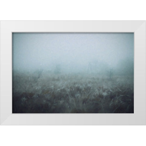 Blue Mist White Modern Wood Framed Art Print by Curinga, Kim