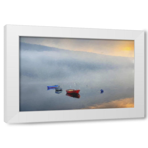 Primary Canoes White Modern Wood Framed Art Print by Curinga, Kim