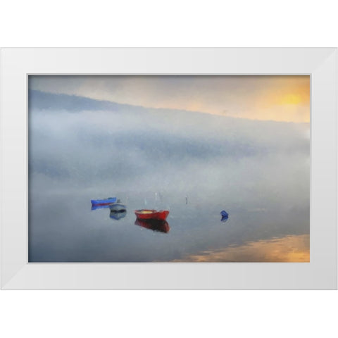 Primary Canoes White Modern Wood Framed Art Print by Curinga, Kim