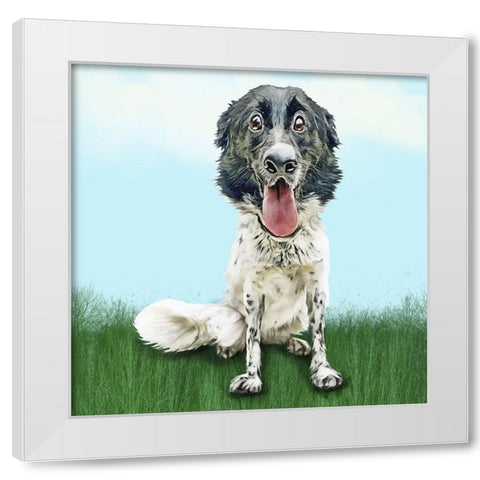 Happy Spaniel White Modern Wood Framed Art Print by Curinga, Kim