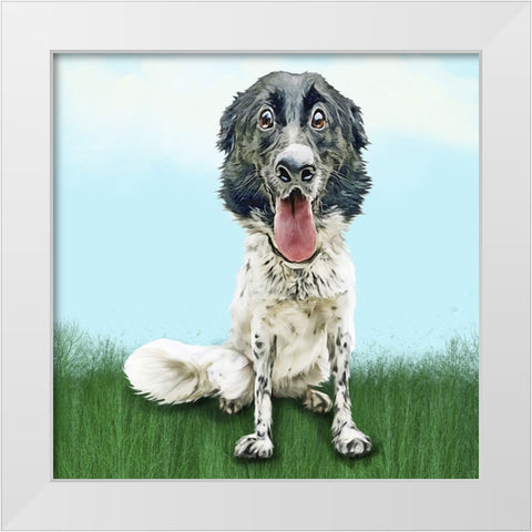 Happy Spaniel White Modern Wood Framed Art Print by Curinga, Kim