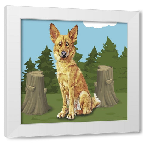 Gold Sheppard White Modern Wood Framed Art Print by Curinga, Kim