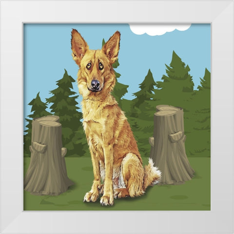 Gold Sheppard White Modern Wood Framed Art Print by Curinga, Kim