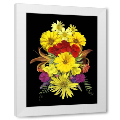 Flower Drama V White Modern Wood Framed Art Print by Stalus, Judy