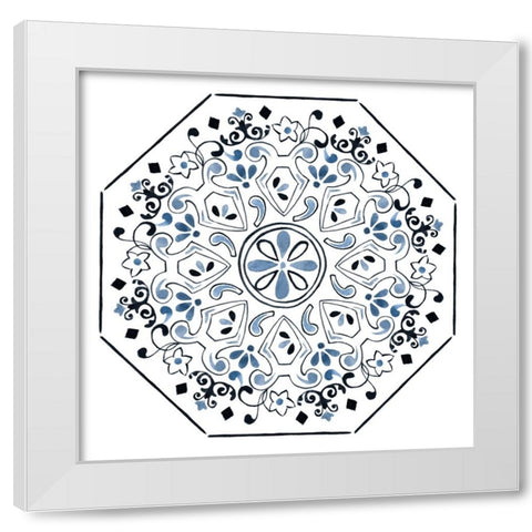 Bleu Indigo III White Modern Wood Framed Art Print by Wang, Melissa