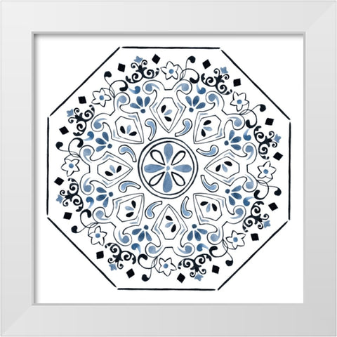 Bleu Indigo III White Modern Wood Framed Art Print by Wang, Melissa