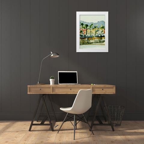 Beach Town I White Modern Wood Framed Art Print by Caroline, Emma