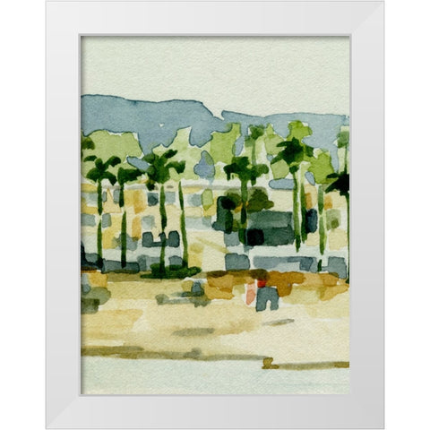 Beach Town II White Modern Wood Framed Art Print by Caroline, Emma