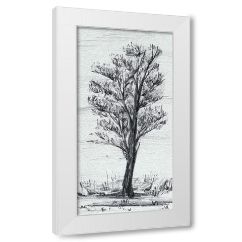 Tree in the Woods II White Modern Wood Framed Art Print by Wang, Melissa