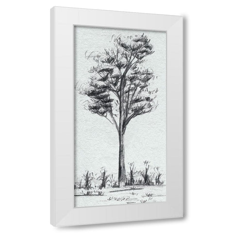 Tree in the Woods III White Modern Wood Framed Art Print by Wang, Melissa