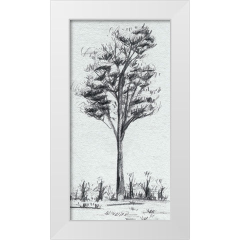 Tree in the Woods III White Modern Wood Framed Art Print by Wang, Melissa