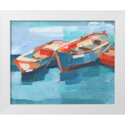 Primary Boats I White Modern Wood Framed Art Print by Harper, Ethan