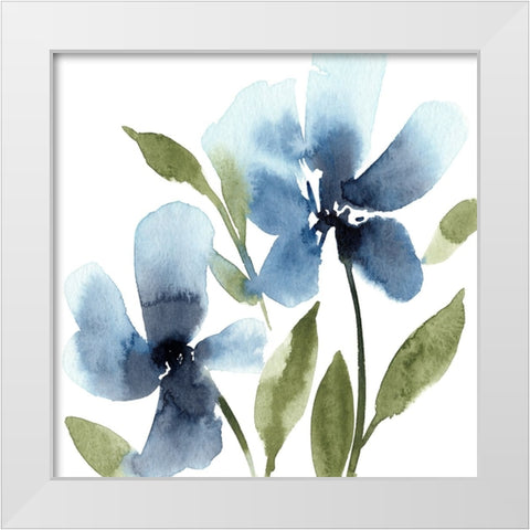 Blue Hues I White Modern Wood Framed Art Print by Warren, Annie