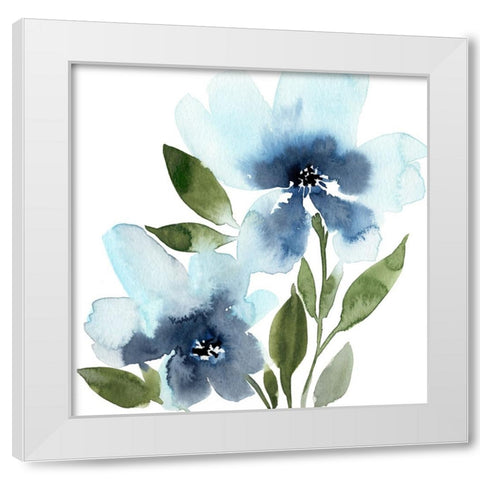 Blue Hues II White Modern Wood Framed Art Print by Warren, Annie