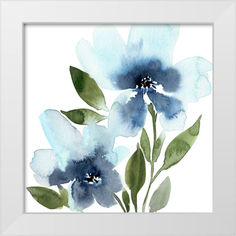 Blue Hues II White Modern Wood Framed Art Print by Warren, Annie