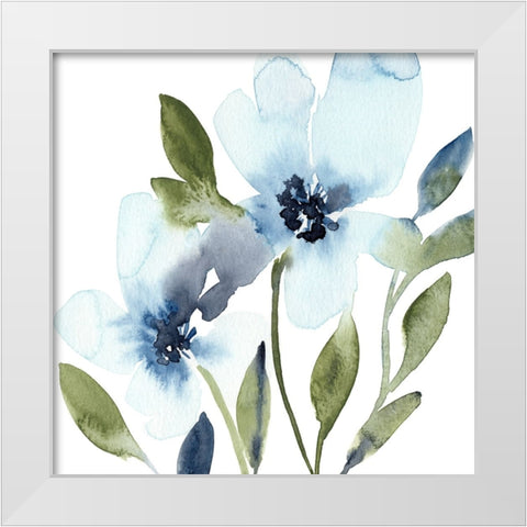 Blue Hues III White Modern Wood Framed Art Print by Warren, Annie