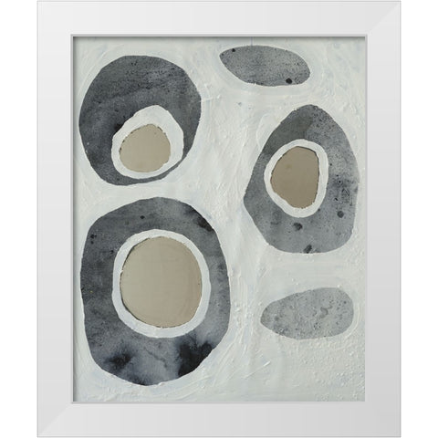 Orbs III White Modern Wood Framed Art Print by Ferrell, Erin McGee