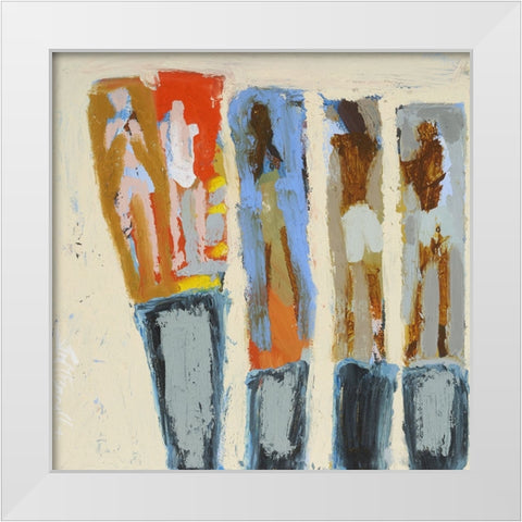 Beach Sunbathers III White Modern Wood Framed Art Print by Ferrell, Erin McGee