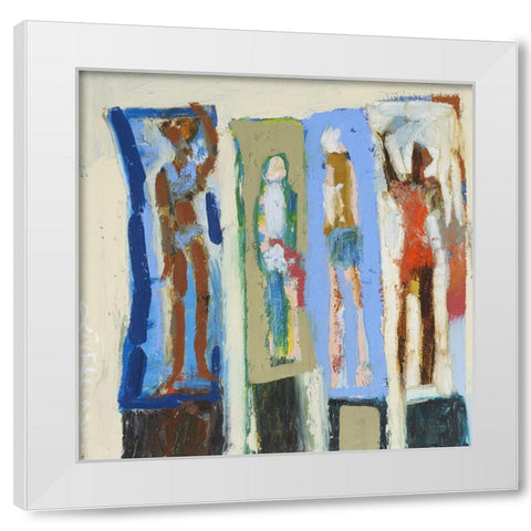 Beach Sunbathers VIII White Modern Wood Framed Art Print by Ferrell, Erin McGee