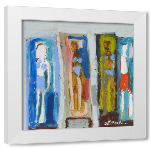 Beach Sunbathers X White Modern Wood Framed Art Print by Ferrell, Erin McGee