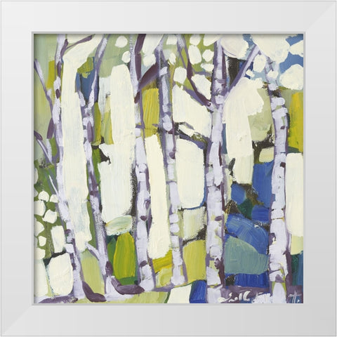 Birch in Summer I White Modern Wood Framed Art Print by Ferrell, Erin McGee