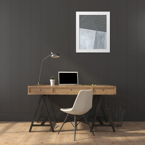 Gray Matter Lines I White Modern Wood Framed Art Print by Fuchs, Jodi