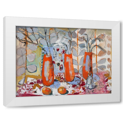 A Fruitful Day White Modern Wood Framed Art Print by Ferrell, Erin McGee