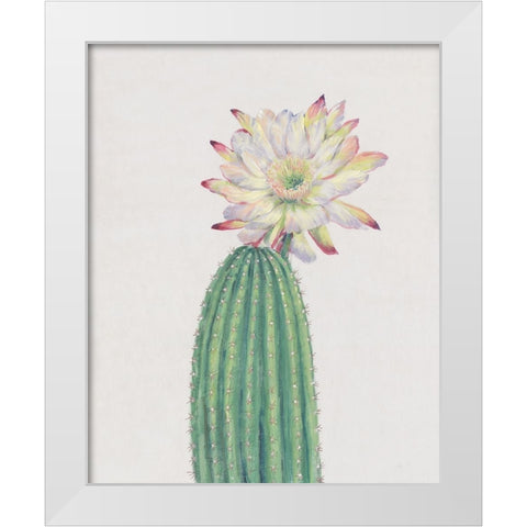 Cactus Blossom I White Modern Wood Framed Art Print by OToole, Tim