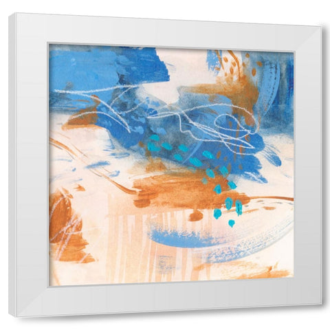 Blu Hurricane I White Modern Wood Framed Art Print by Wang, Melissa