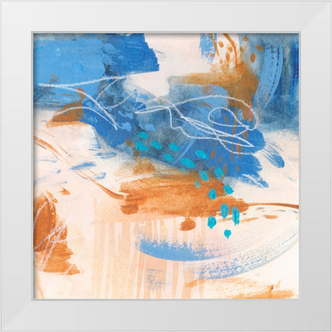 Blu Hurricane I White Modern Wood Framed Art Print by Wang, Melissa