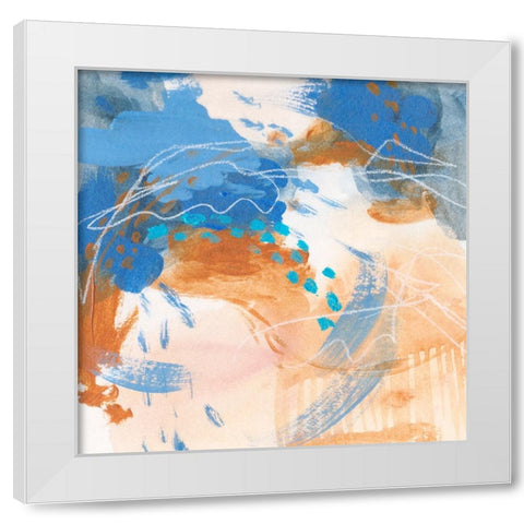 Blu Hurricane III White Modern Wood Framed Art Print by Wang, Melissa