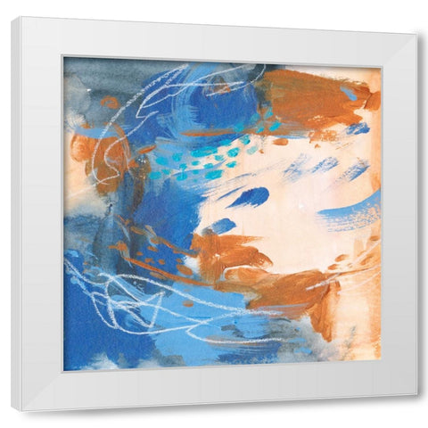 Blu Hurricane IV White Modern Wood Framed Art Print by Wang, Melissa