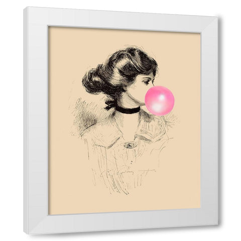Victorian Ladies Misbehaving I White Modern Wood Framed Art Print by Longley, Alicia