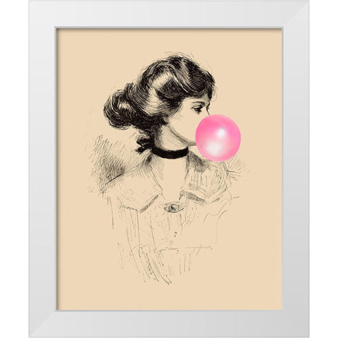 Victorian Ladies Misbehaving I White Modern Wood Framed Art Print by Longley, Alicia