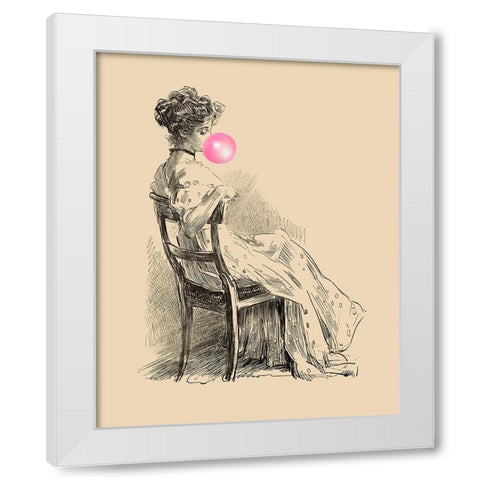 Victorian Ladies Misbehaving III White Modern Wood Framed Art Print by Longley, Alicia