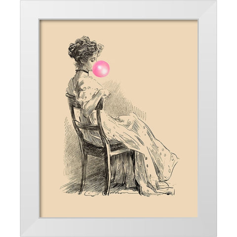 Victorian Ladies Misbehaving III White Modern Wood Framed Art Print by Longley, Alicia