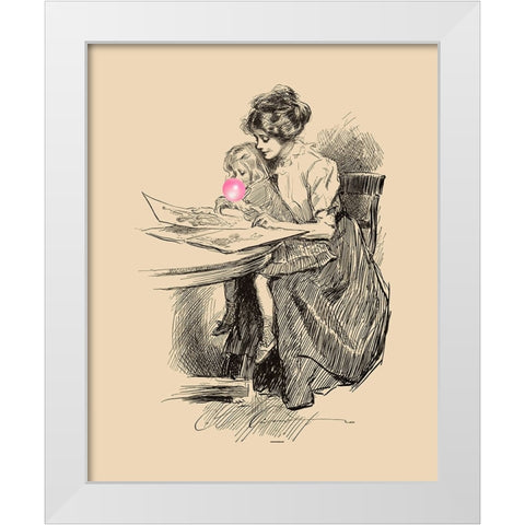 Victorian Ladies Misbehaving VI White Modern Wood Framed Art Print by Longley, Alicia
