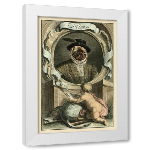 Royal Dog Portrait V White Modern Wood Framed Art Print by Longley, Alicia