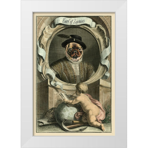 Royal Dog Portrait V White Modern Wood Framed Art Print by Longley, Alicia