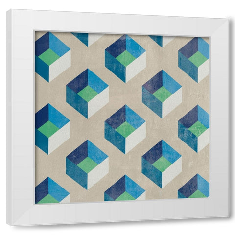 Little Cubes I White Modern Wood Framed Art Print by Wang, Melissa