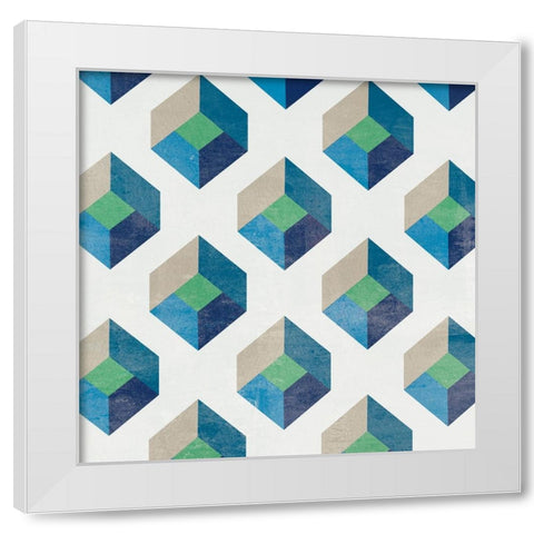 Little Cubes II White Modern Wood Framed Art Print by Wang, Melissa