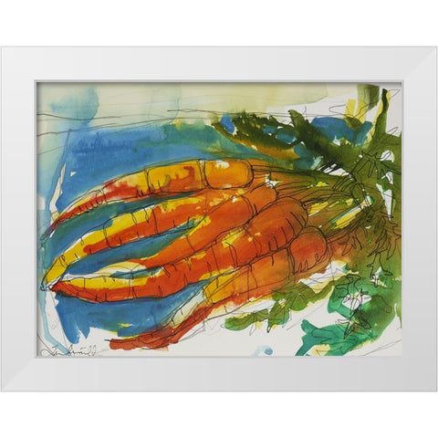 Fresh Carrots II White Modern Wood Framed Art Print by Ferrell, Erin McGee